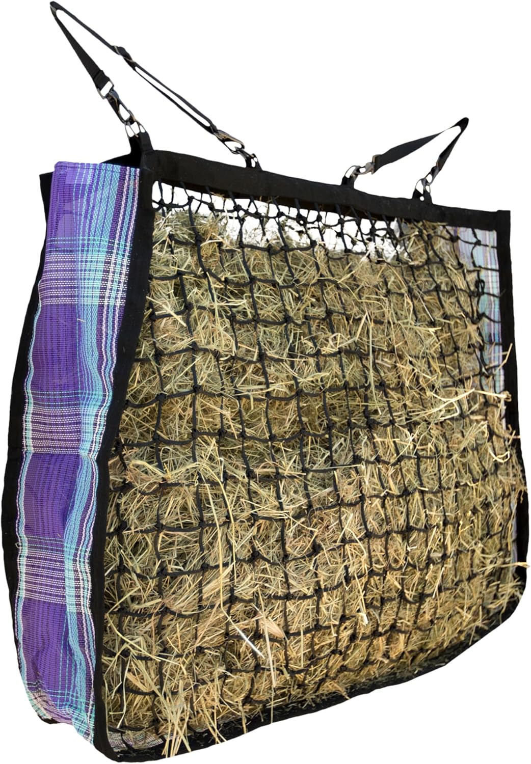 Kensington Slow Feed Hay Bag with Extra-Durable Nylon Straps Designed for Better Digestion, Colic-Free Feeding, 4 Flake, Lavender Mint