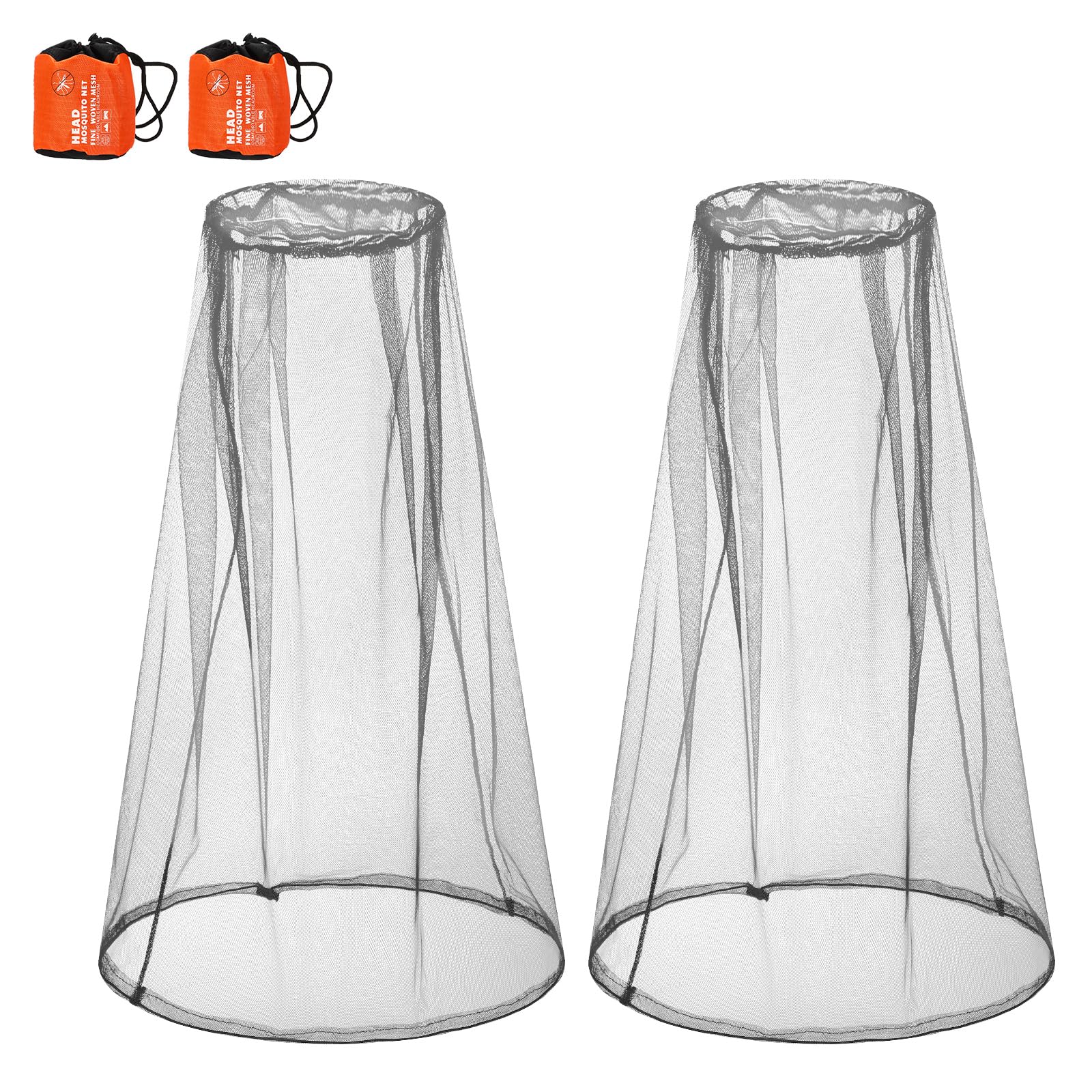 2 Pezzi Cappello di Testa a Rete Faciale per Proteggere Gli Amanti Esterni da Moscerino Zanzara Zanzariera e Altre Mosche (Grigio)