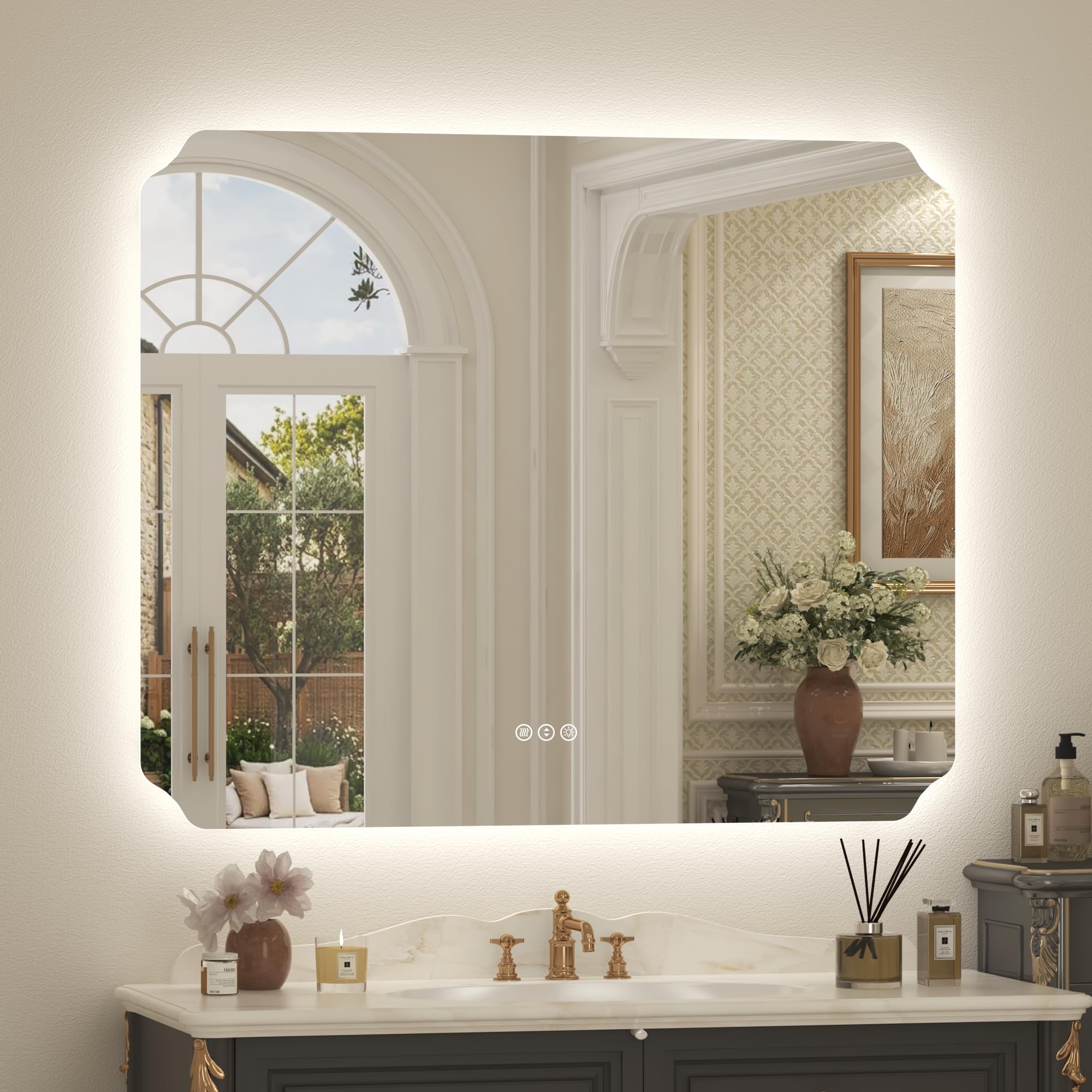 44x36 Inch Backlit LED Bathroom Vanity Mirror with Lights