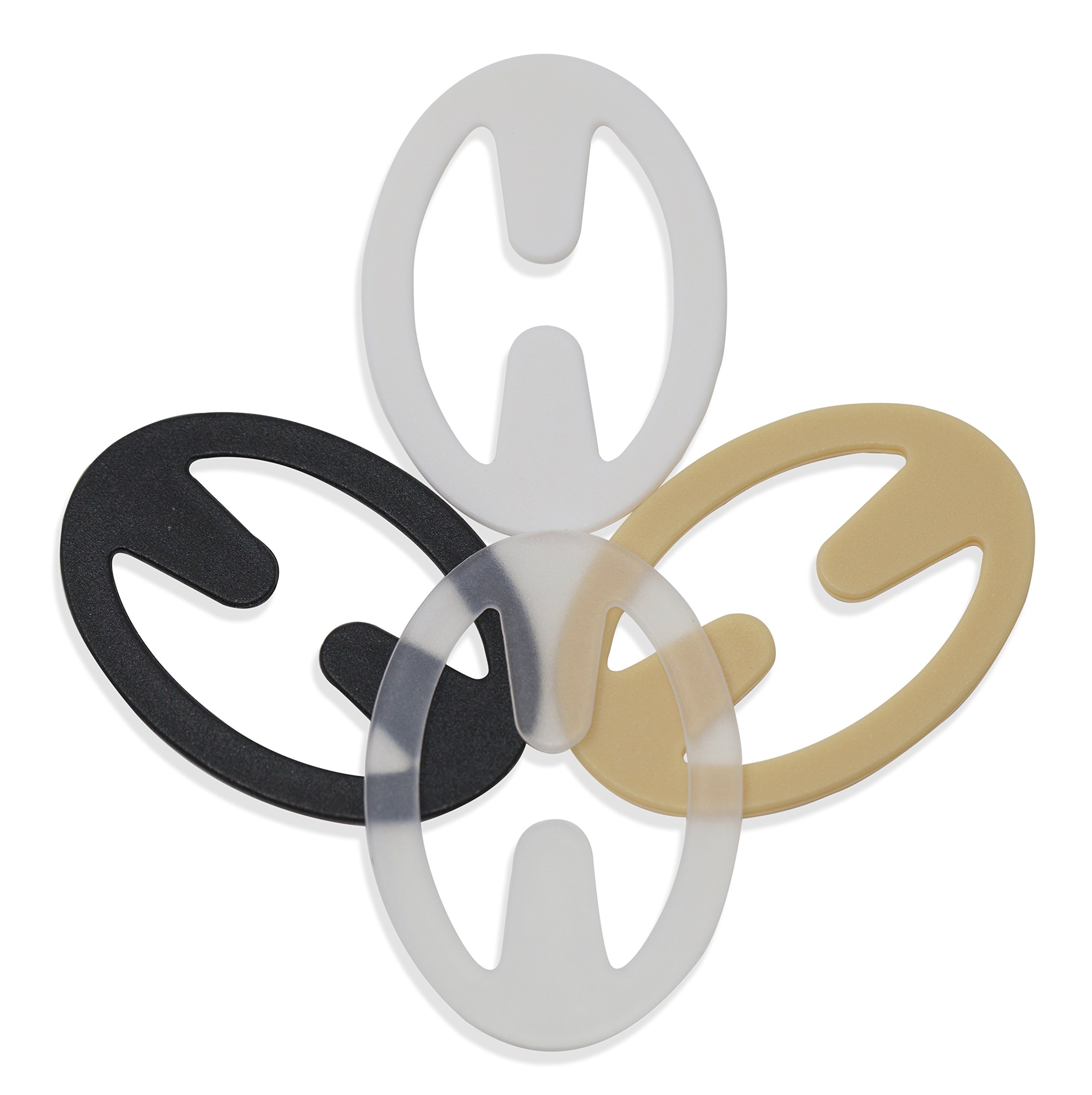 Razor Clips Women's Black, Beige, White, Clear-1 Bra Strap Clips Racer Back Conceal Straps Cleavage Control 0 Various Black,Beige,White,Clear-1