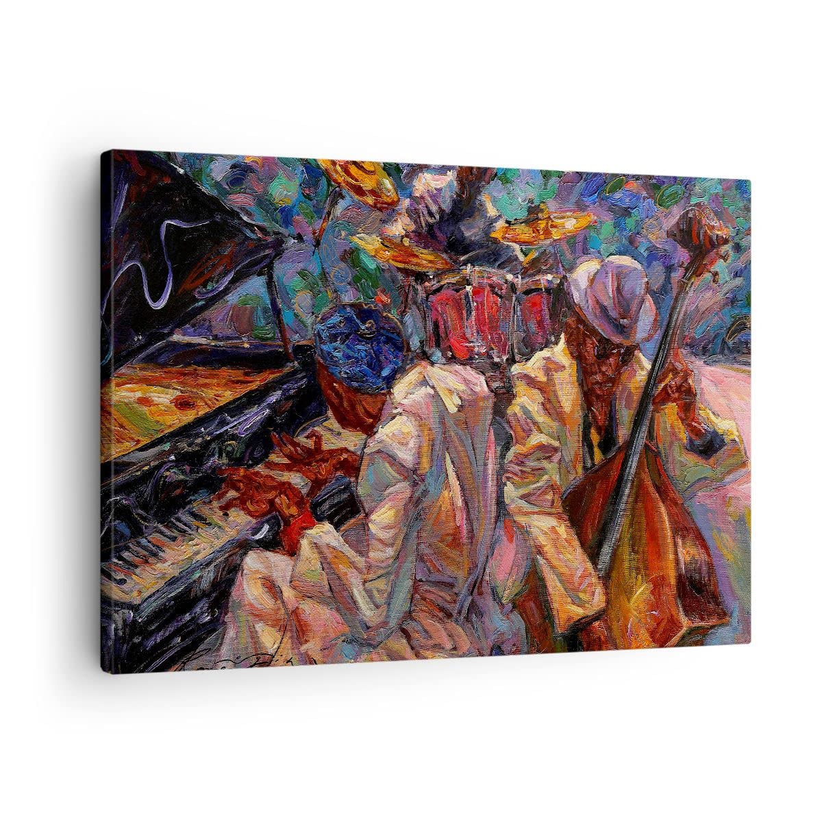 Quadro Su Tela - Cinque 5 Tele Chitarra Pianoforte Violino Batteria Immagine Di Arte Della Parete Quadri Moderni Arredo Per Soggiorno Camera Da Poster Murale Con Foto Del Ristorante Dell'Hot -4Z9L-C9K
