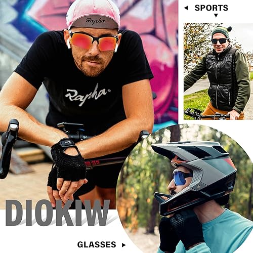 Miniatura 2 de DioKiw Gafas de sol polarizadas deportivas para hombres, ciclismo, correr, pesca, protección UV, gafas de sol ligeras de medio marco
