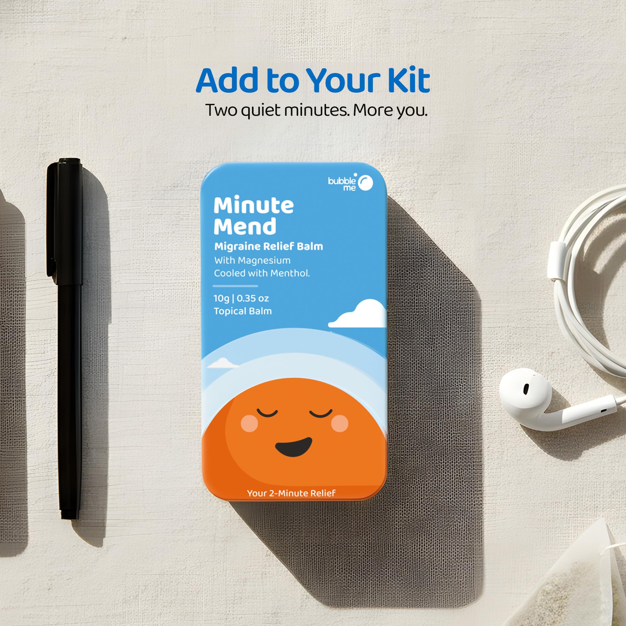 Bubble me Minute Mend Magnesium Balm | Peppermint Eucalyptus Chamomile | Migraine Headache Relief | 10g - Image 8 thumbnail