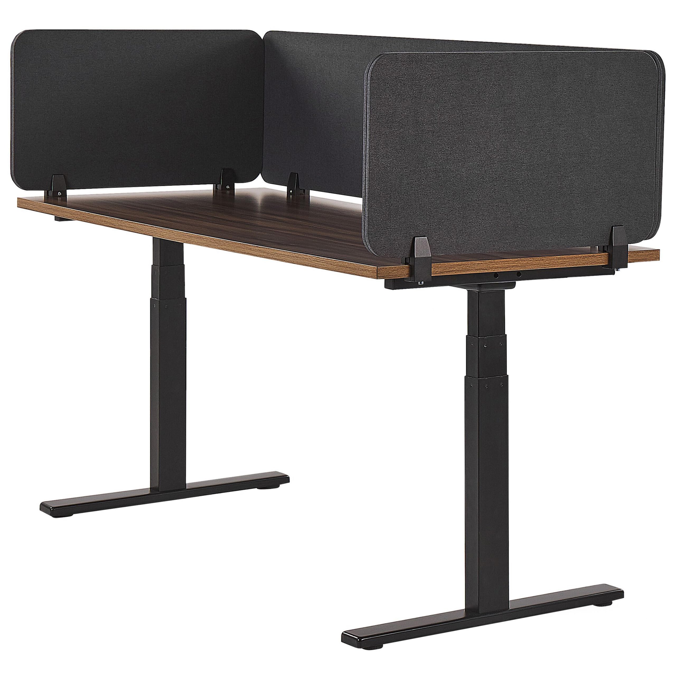 Beliani Séparateur Cloison Acoustique de Bureau et Table Gris Foncé 80 x 40 cm Réduit Le Bruit et Les Distractions Visuelles Idéal pour Le Open Space