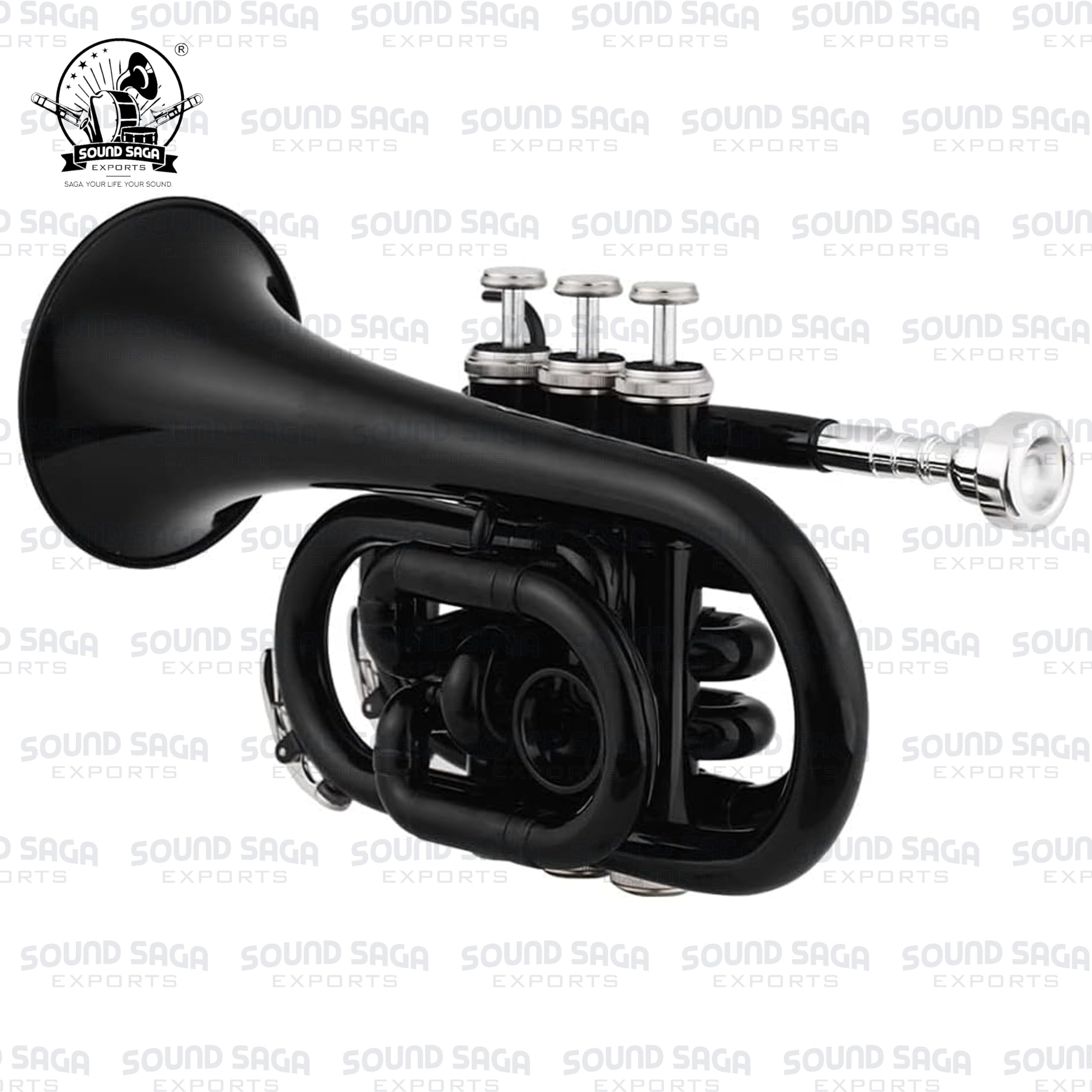 Instrumento de latón para trompeta de bolsillo Bb | Instrumento hecho a mano con precisión | Ideal para estudiantes, orquesta, conciertos y principiantes | Boquilla y funda de transporte rígida