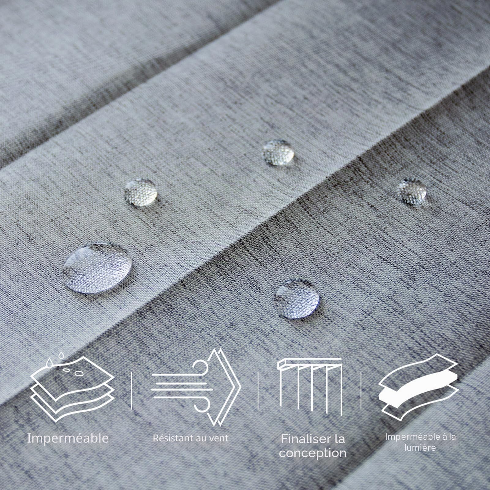 Icegrey Rideau de Douche Magnétique Pliable Imperméable avec Crochets, Résistant aux éclaboussures, Rideaux de Douche en Polyester Lin pour Salle de Bain, Gris, 150x200cm
