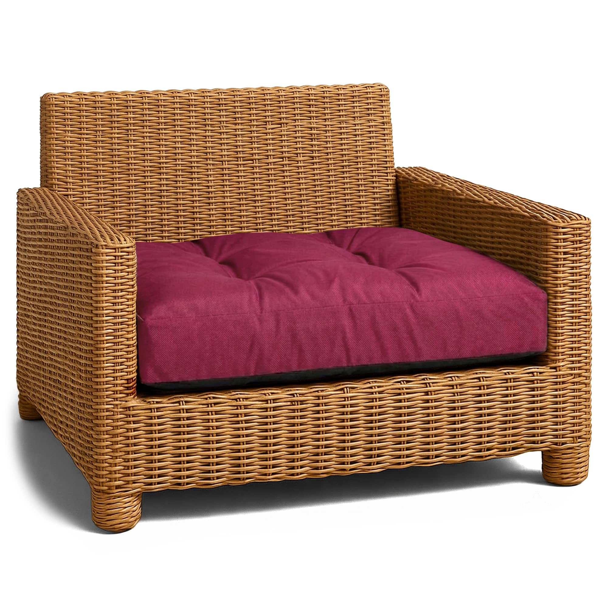 Amazinggirl Polster für Gartenmöbel Sitzpolster 60x60 cm - Lounge Kissen Outdoor Polster Balkon und Gartenmöbel-Kissen Loungekissen Gartenpolster Auflagen für Rattanmöbel Bordeaux