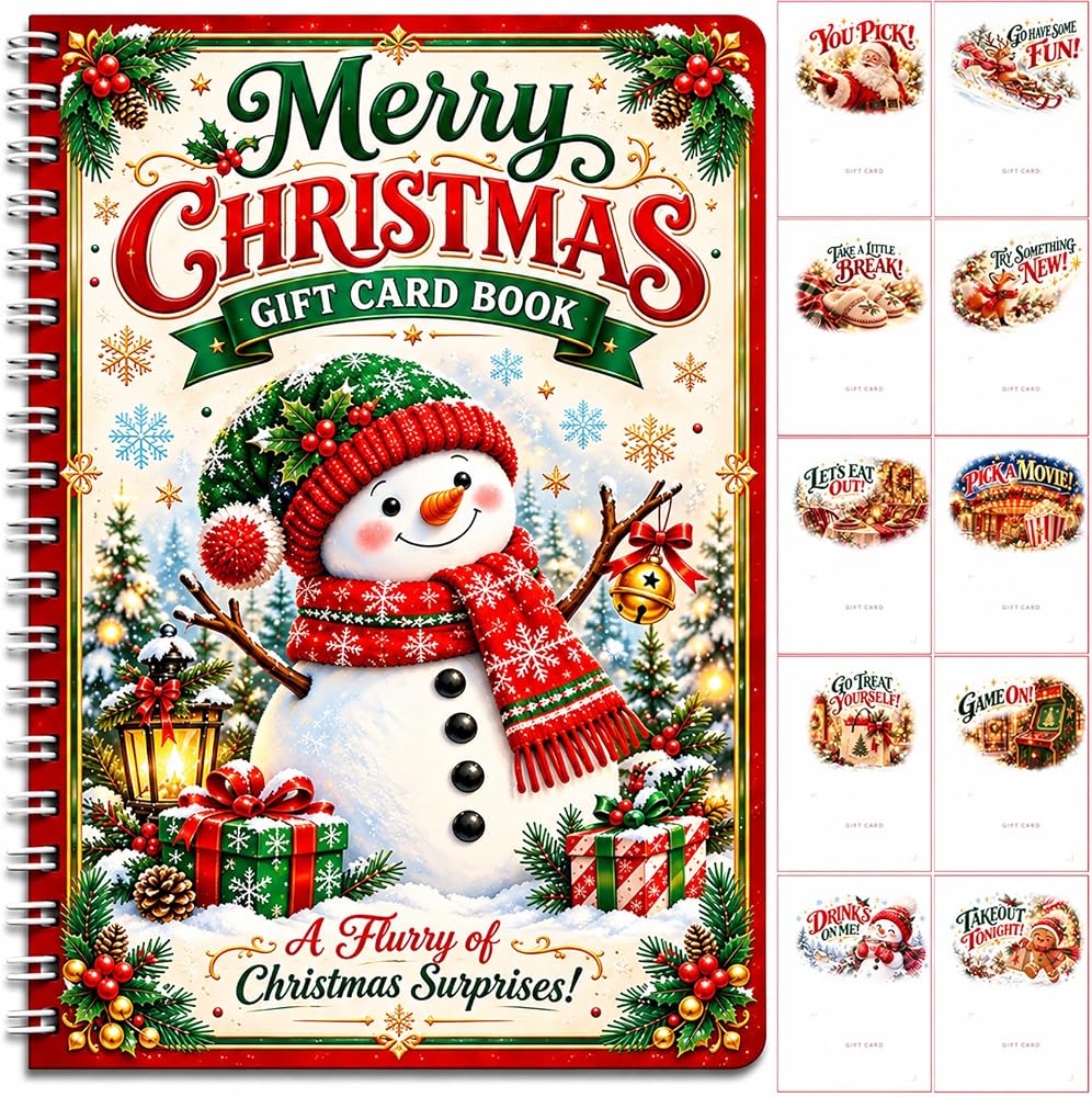 AZHAIBUQI Christmas Gift Card Book, 5x7 Inch Spiral Bound DIY Gift Booklet — 사진 1