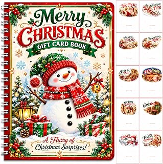 AZHAIBUQI Christmas Gift Card Book, 5x7 Inch Spiral Bound DIY Gift Booklet