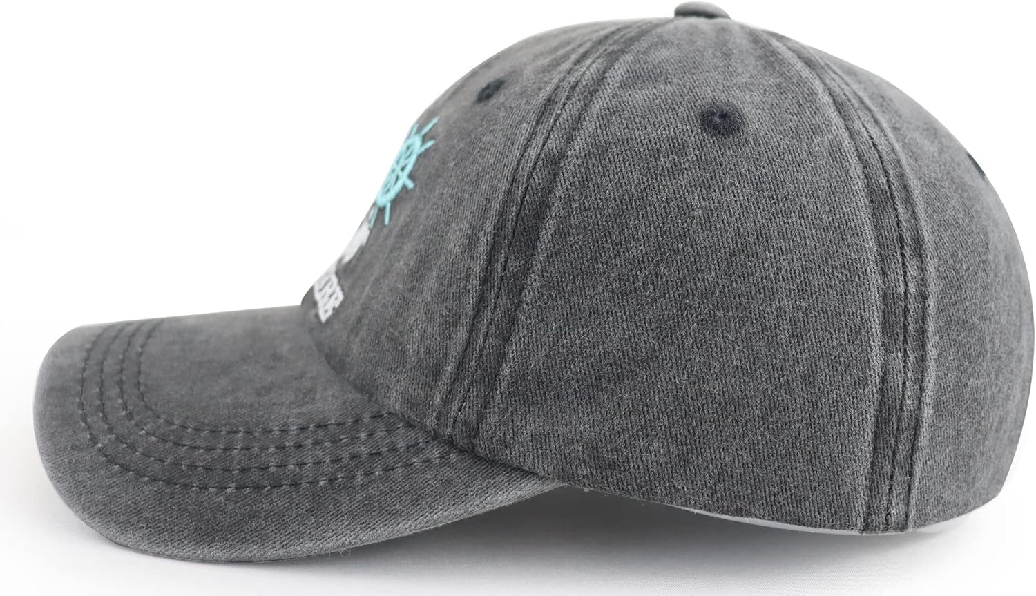 Boat Hair Don't Care Hats for Men Women, Adjustable Embroidered Cotton Washed Distressed Denim Fishing Baseball Cap - Image 4