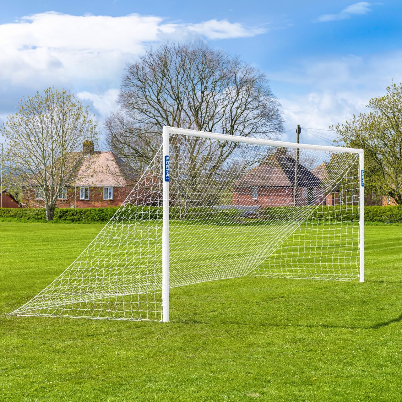 FORZA Socketed Steel76 Soccer Goals | Ultra-Durable Steel & Weatherproof In-Ground Soccer Net & Posts – 5 Sizes & 4 Package Options