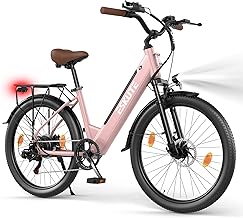 ESKUTE C100 Plus E-Bike, 26 Zoll Elektrofahrrad, E-Cityrad 250W HeckMotor, 36V 13Ah Wechselakku, bis zu 100km, LCD-Display, Tiefeinsteiger E-CityBike Für Damen und Herren Erwachsene