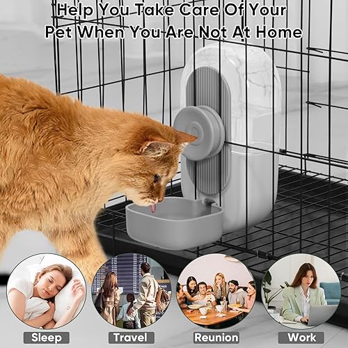 Miniatura 7 de Dispensador de agua automático colgante de 28 onzas, botella de agua de conejo, conejillo de indias, hurón para jaula, adecuado para cachorros de