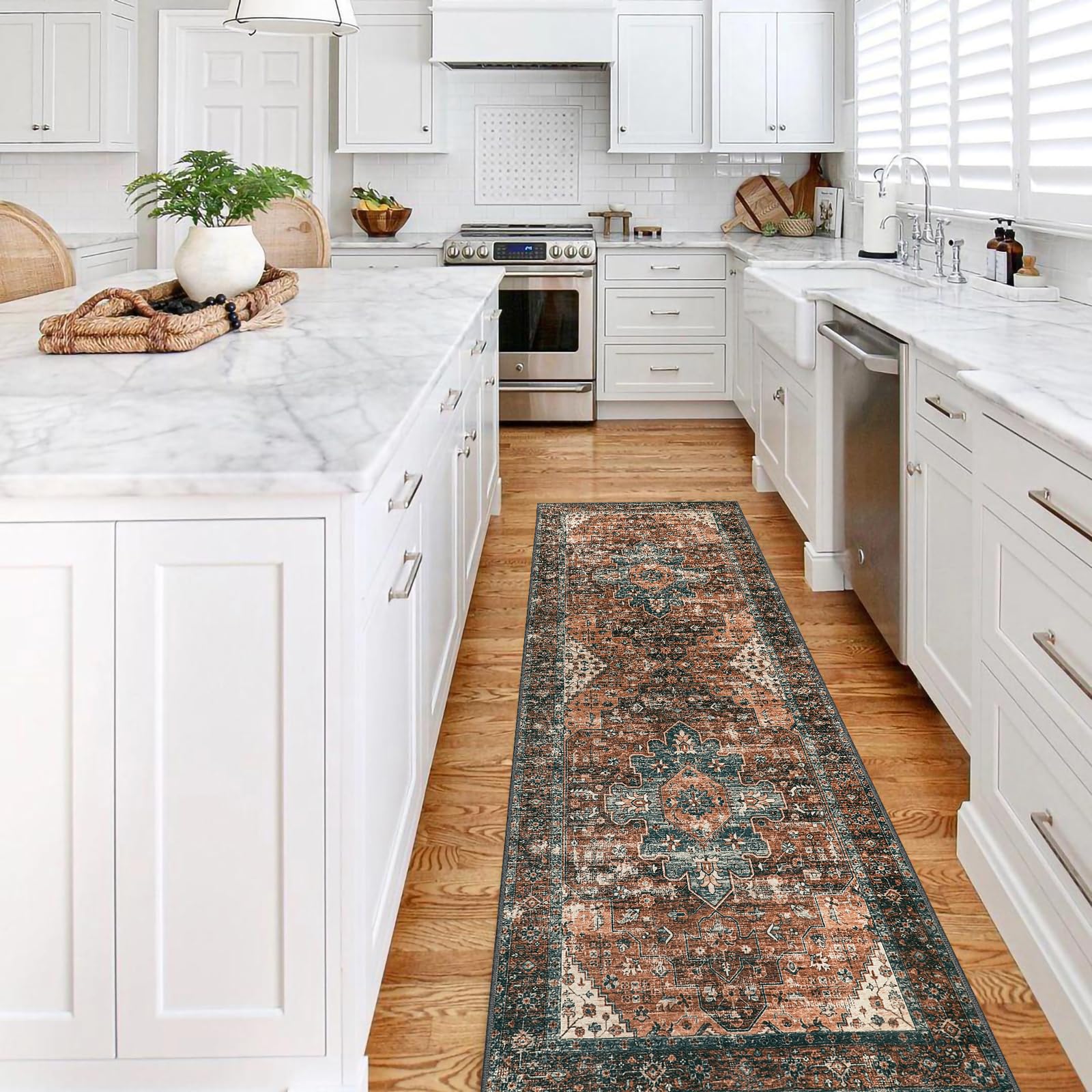 Moynesa Ultra-Thin Washable Runner Rug - 2x7 Kitchen Runner Stain Resistant Hallway Mat, Non-Slip Non-Shedding Bathroom Laundry Carpet Runner for