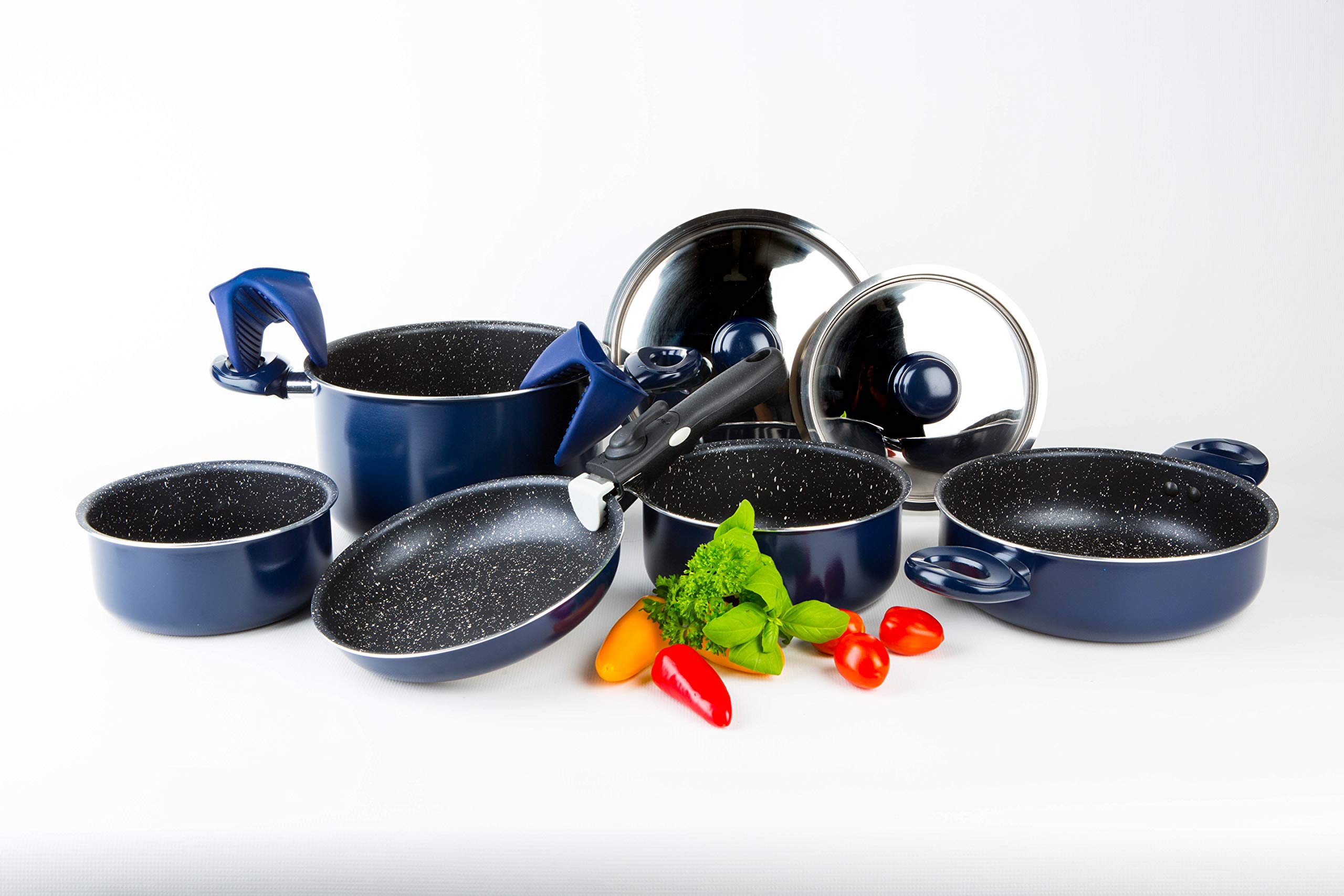 Gimex - Ensemble batterie de cuisine - Induction - 8 Pièces - Bleu