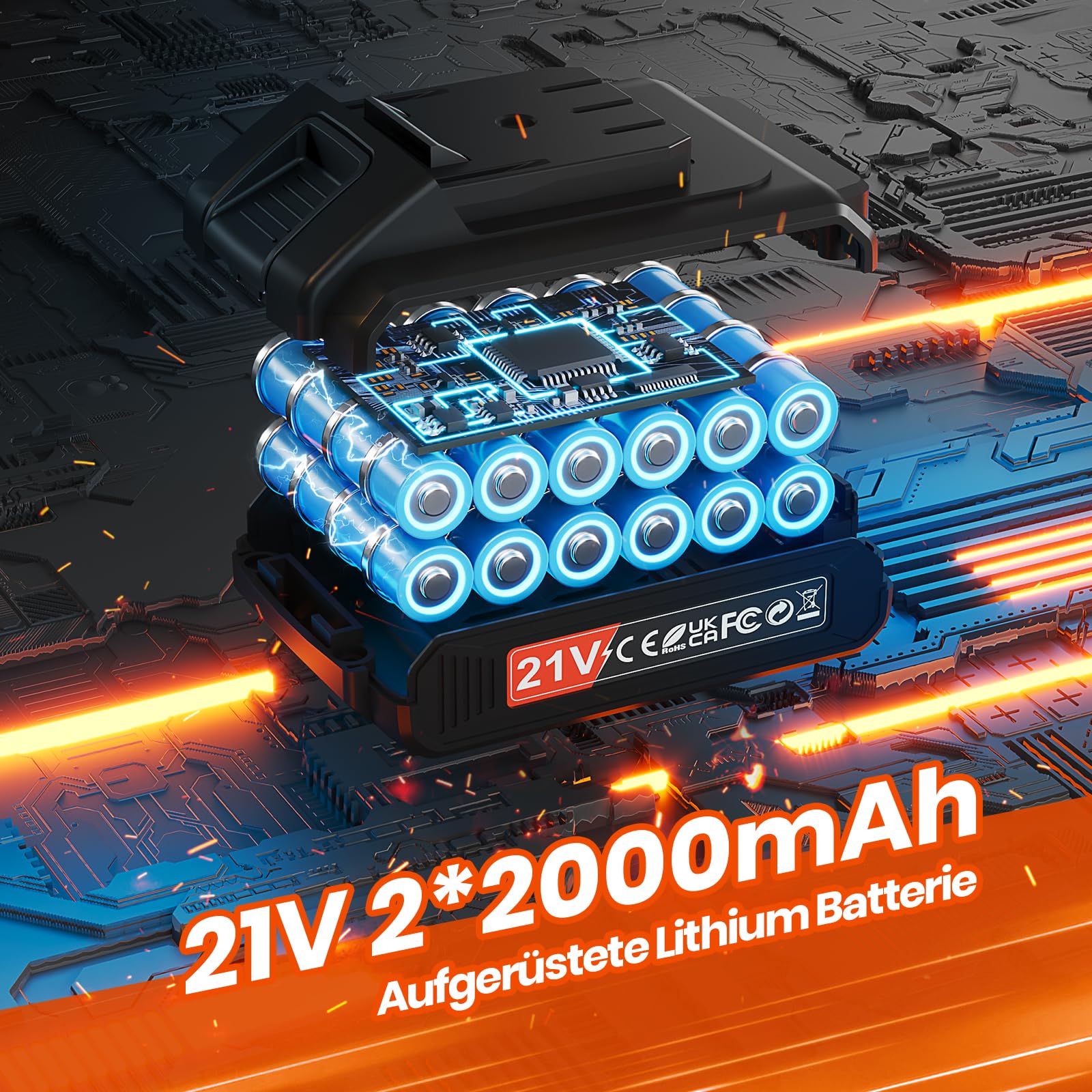 21V Akku Bohrmaschine, Akku Schlagbohrschrauber mit 2 Akkus 2,0Ah, Akkuschrauber Set 45Nm, Akkubohrer 2-Gang, Schlagbohrmaschine 25+3 Stufen, 10mm Metallspannfutter, 29tlg Zubehör, für Reparatur & DIY