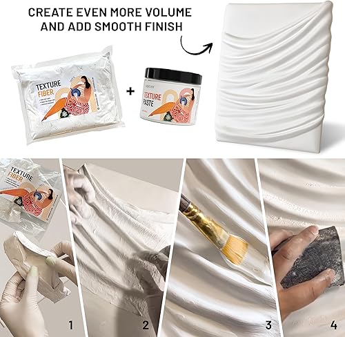 Miniatura 7 de KAMENSKAYA Fibra de textura pasta de modeladopasta de escultura de fibra, para crear texturas de tela 3D en el arte