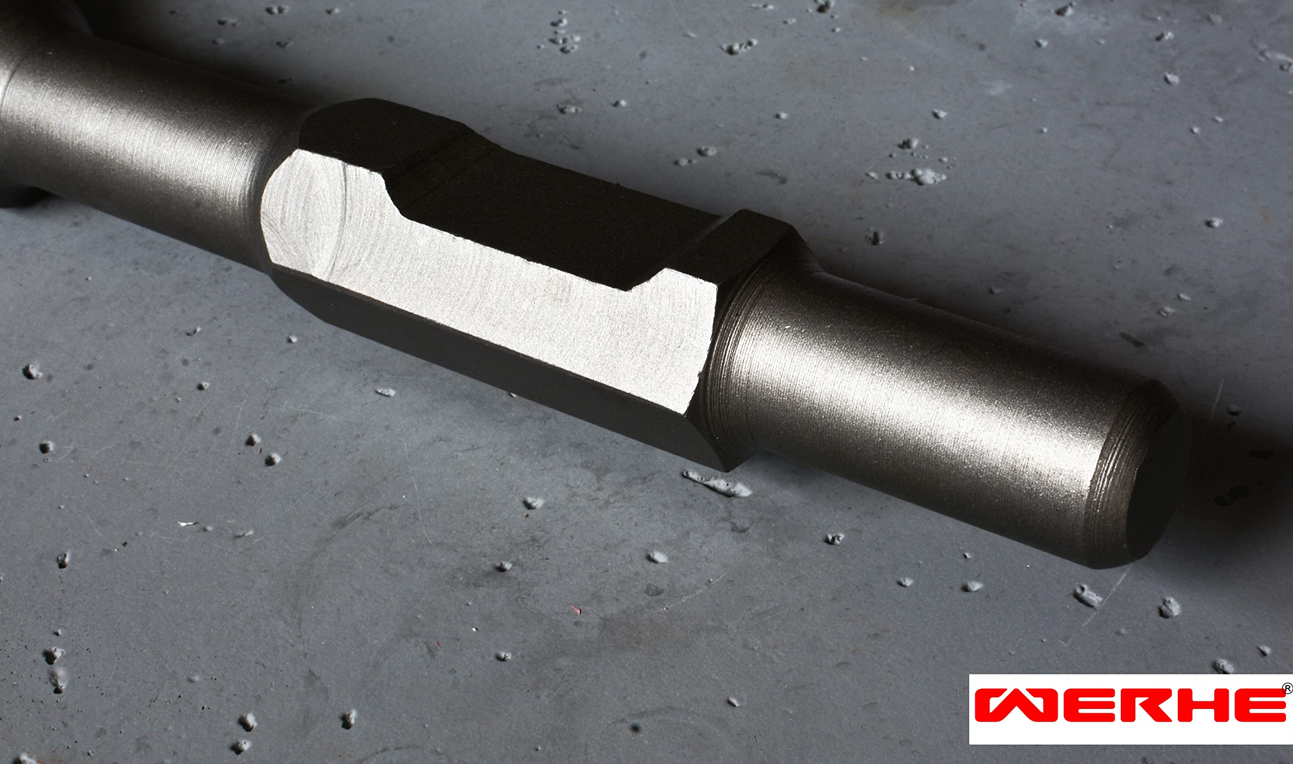 WERHE Professional SDS esadecimale 135 x 410 mm asta esagonale pala scalpello per martello demolizione 30 mm in custodia di plastica