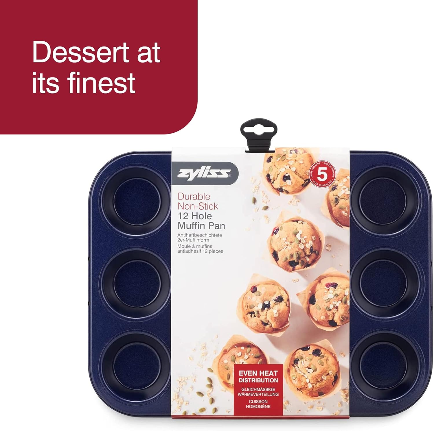 Zyliss Non-Stick Muffin Tin, Carbon Steel Dark Blue, Nigeria Ubuy