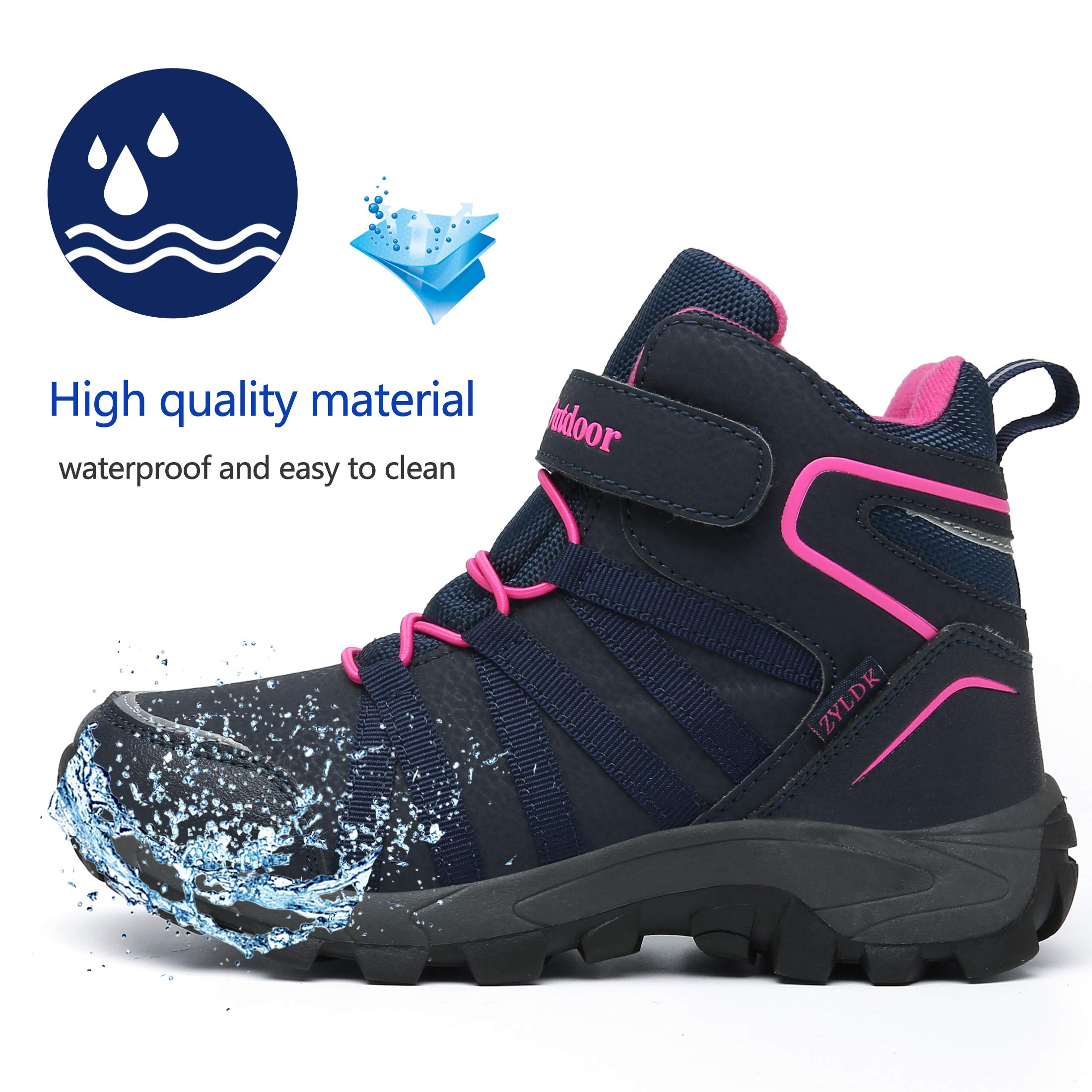 Winterstiefel Kinder Winterschuhe Wanderschuhe Schneestiefel Jungen Warmfutter Wasserdicht Baumwollschuhe Mädchen Trekking Snowboots Mit Klettverschluss