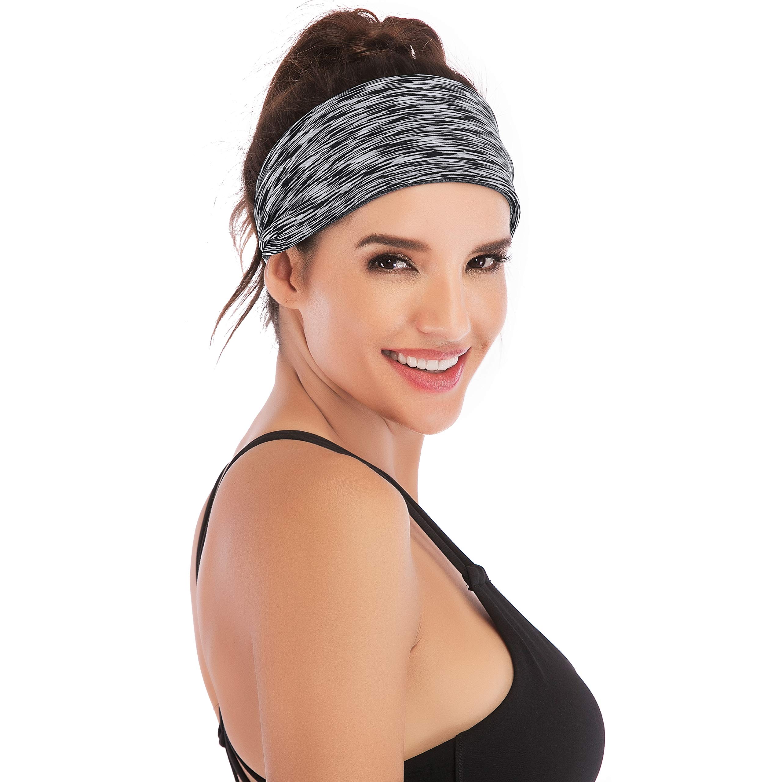 IUGA Adjustable Headbands for Women Stretchy Workout Sweatbands for Sports Yoga Fitness Running Hairbands Bike Helmet Friendly Fits All Women & Men