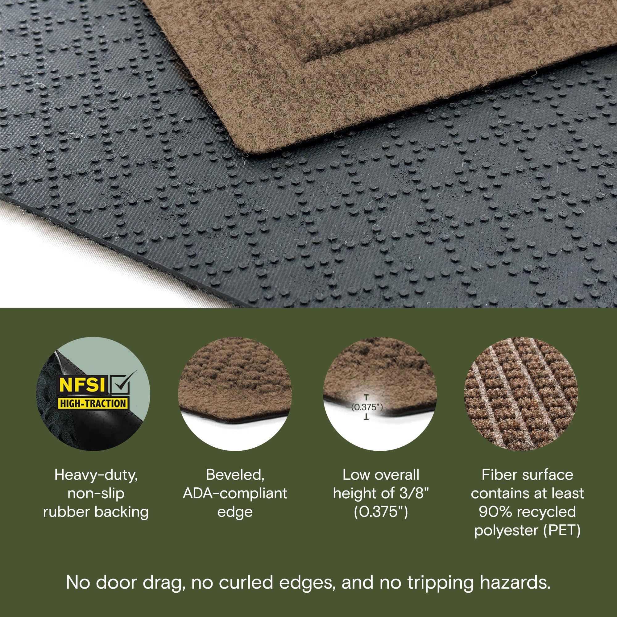 WaterHog Squares Heavy Duty Front Door Mat, 23"x35.5", Dark Brown — Amazon image 3