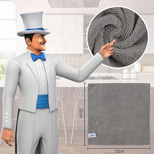 Miniatura 9 de MRSIGA Paño de limpieza de microfibra paquete de 12 tamaño 126 x 126 pulgadas