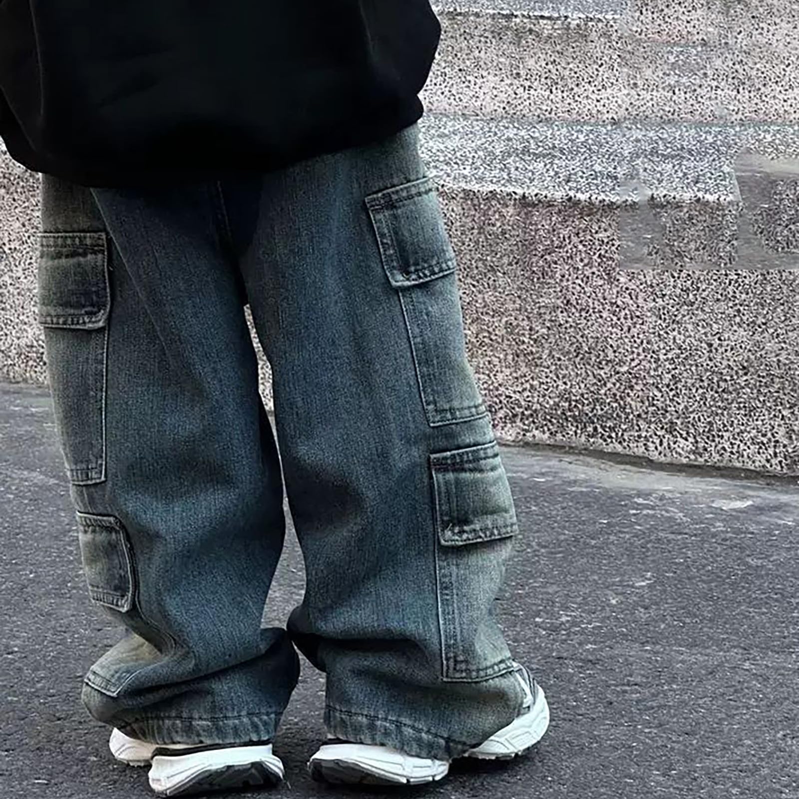 Generico Jeans Bambini e Ragazzi-Jeans Classici a Gamba Dritta per Ragazzi, Comodi Pantaloni in Denim dalla vestibilità Ampia alla Moda per Bambini Neonati, Ideali per l'uso Quotidiano.