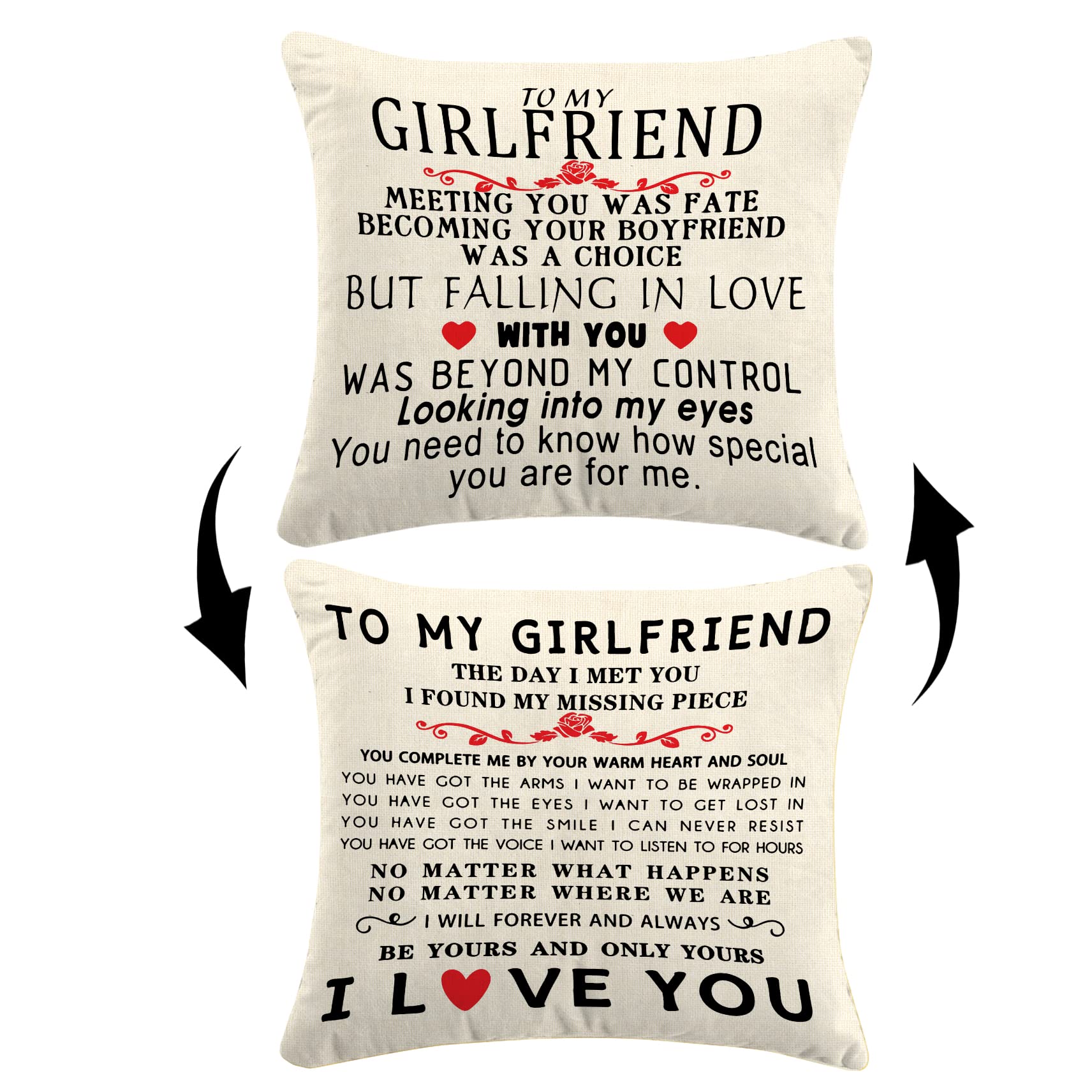 Girlfriend I Love You Reversible Decorations Throw Pillow Case Decor