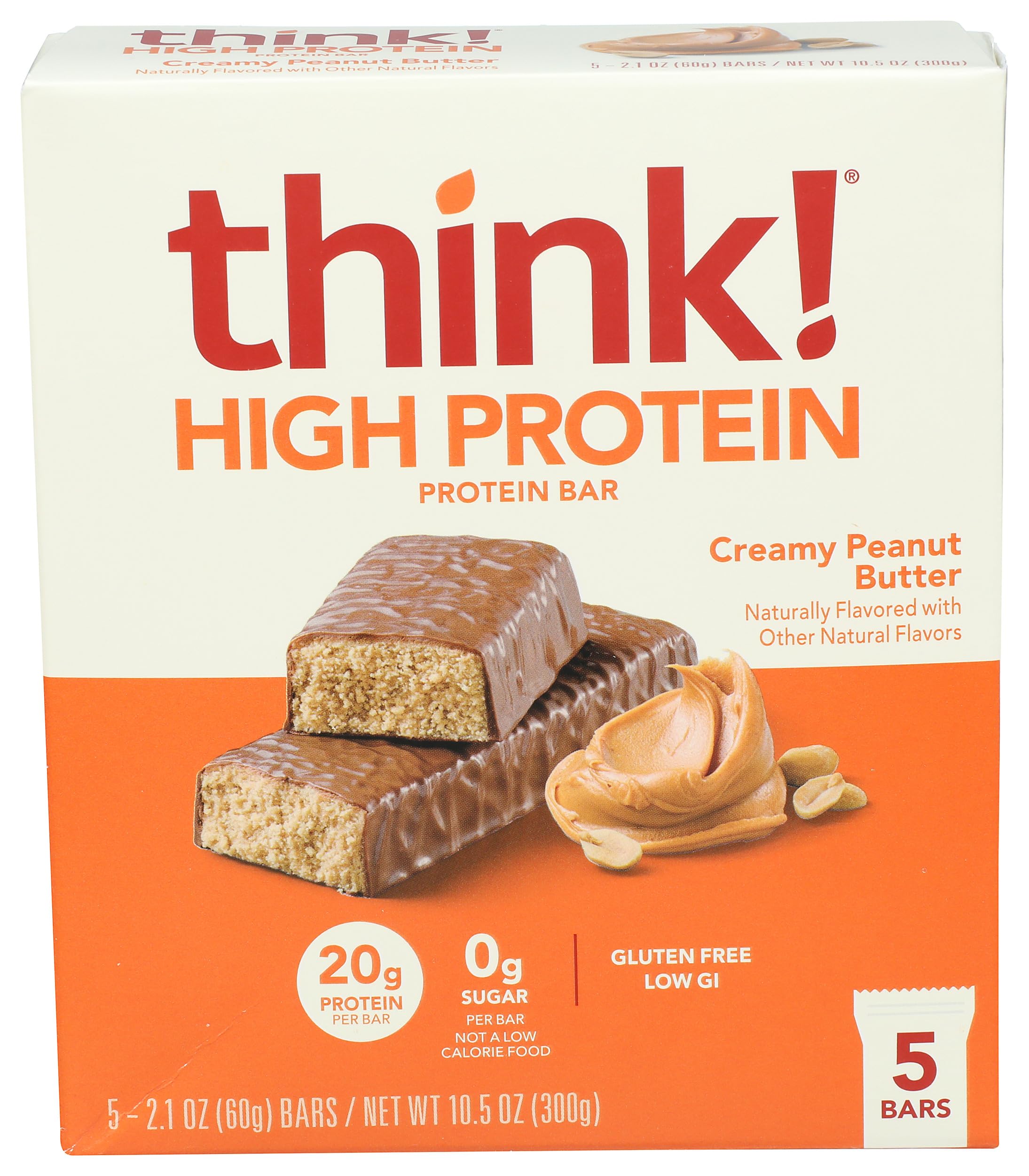 Think Thin High Protein Bars Creamy Peanut Buttter Chocolate 10pk by thinkThin
