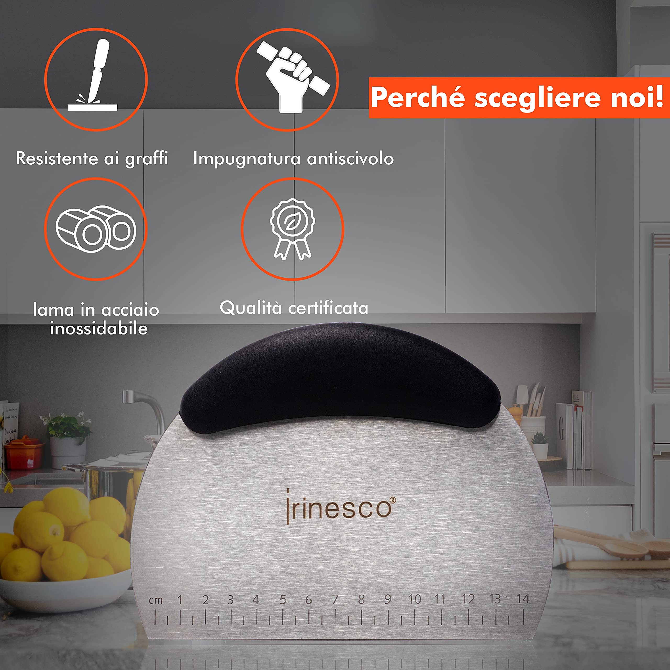 Raschietto Per Pasta In Acciaio Con Manico Legno - 2 Pezzi Per Impasto E Pizza - Foto 12