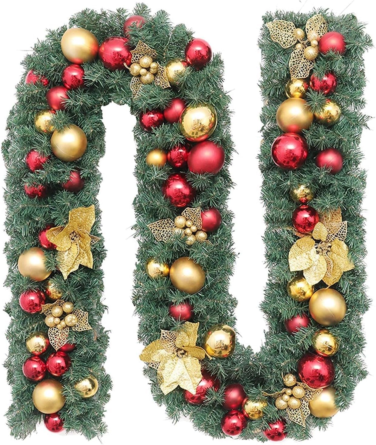 Door Wreaths, Artificial Christmas Garland Fireplace Staircase Wall Front Christmas Ornaments, Christmas Rattan Christmas Scene Shopping Window Christmas(Multi-Colored)