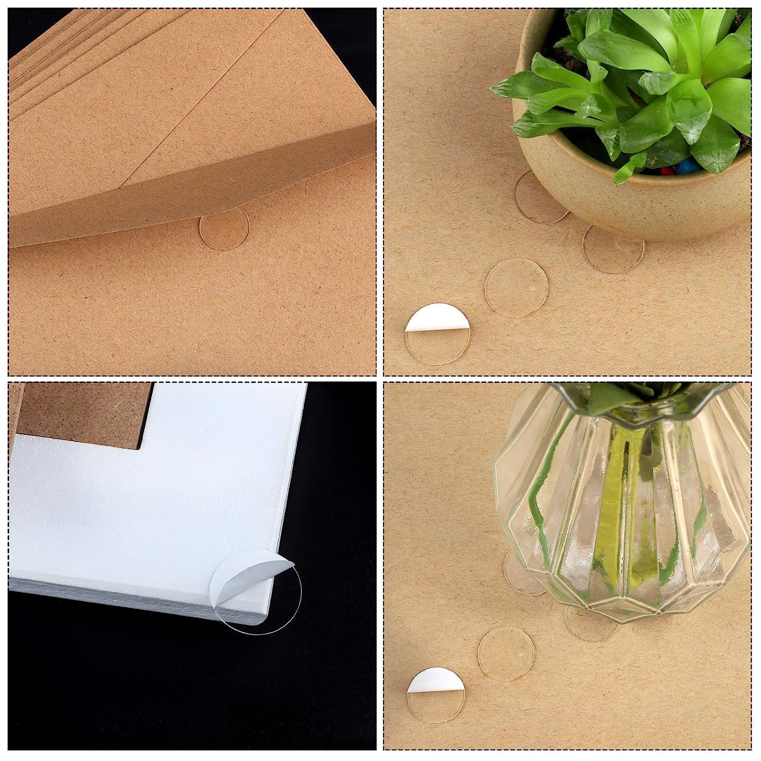 SRN ENTERPRISE Transparent Double Sided Adhesive Dots | Traceless Removable Putty Stickers | Round Clear Gel Pads for Wood, Glass, Metal, Plastic, Ceramic Sticky Tape Dots (2 sheet) 3