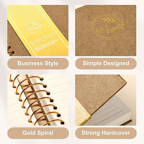 Miniatura 4 de Cuaderno de espiral de tapa dura, 150 hojas, 1 materia, cuaderno de rayas universitarias para oficina, reuniones, cuaderno de composición esencial