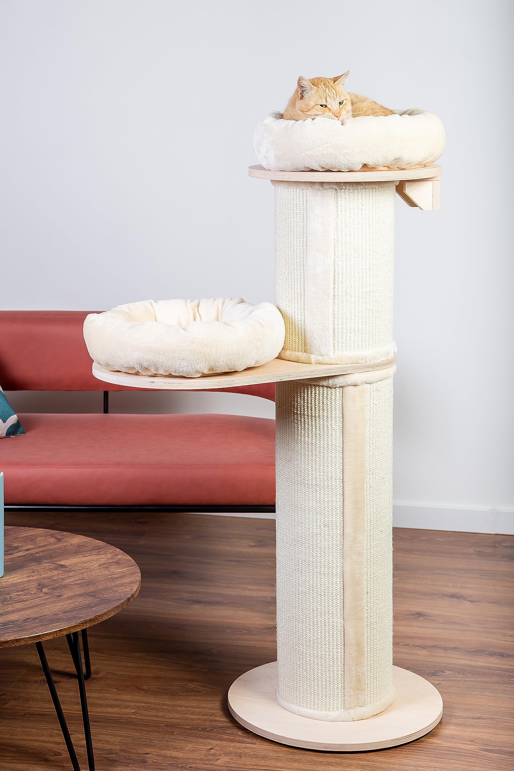 Natural Paradise – Griffoir Jasmine | Avec fixation murale (L, crème) | Colonne | Hauteur: 136 cm