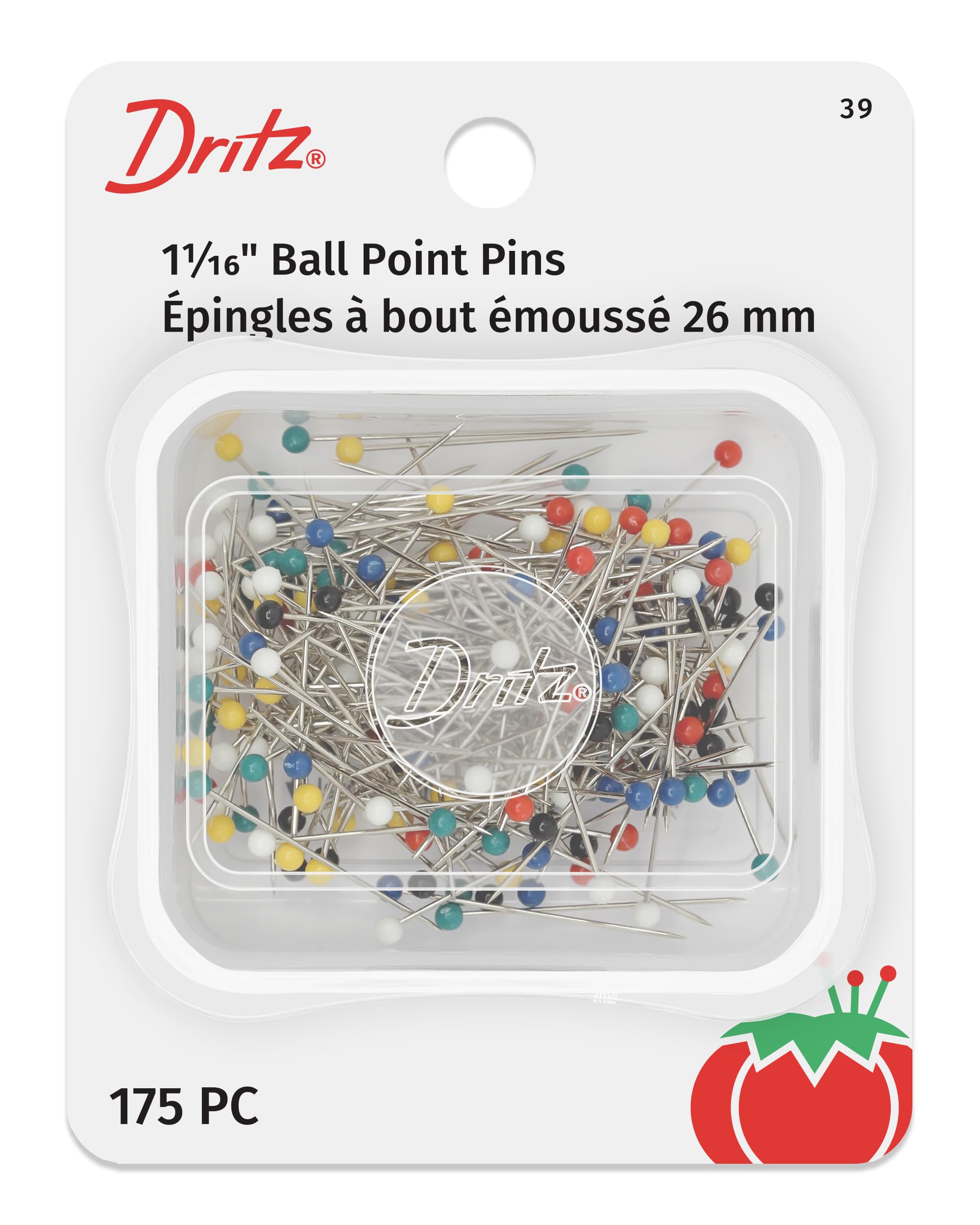 Dritz 39 Ball Point Pins, 1-1/16-Inch (175-Count)