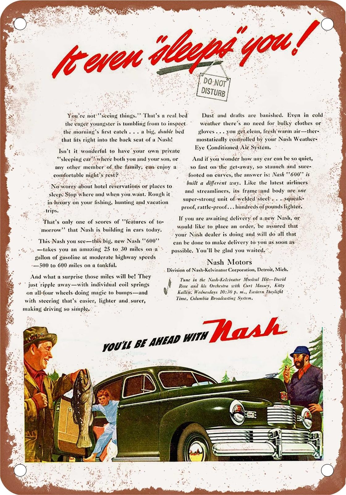 Miaomansenstore Metal Sign - 1946 Nash Vintage Ad 12 - Old Retro Rusty Look Home Decor
