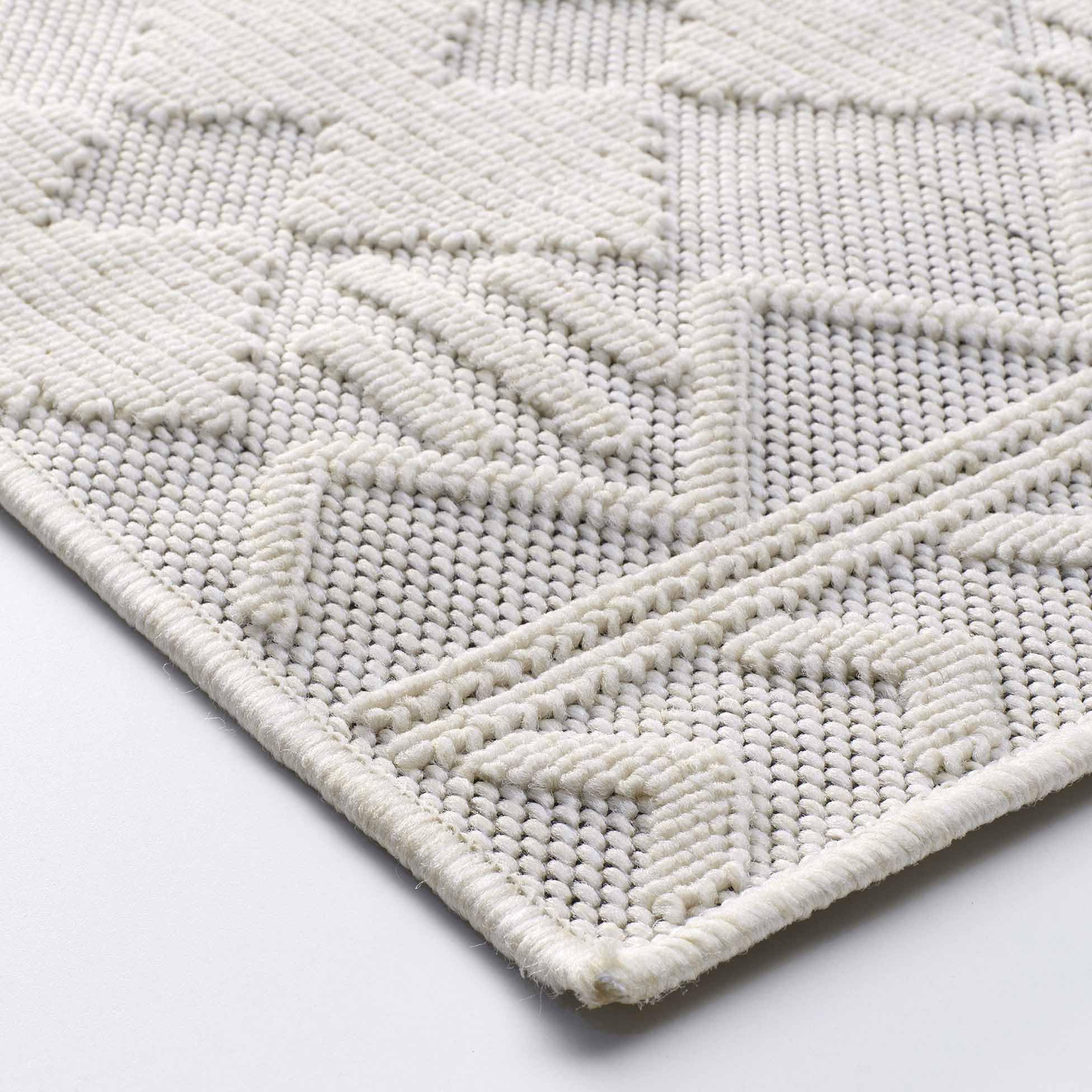 Douceur d'Intérieur, Tapis Rectangle (120 x 170 cm) Valam Naturel, Tissé Plat Relief