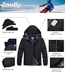 Zoofly Mountain Ski Veste imperméable à l'eau Snow Manteau chaud hiver imperméable à l'eau à capuchon pour homme
