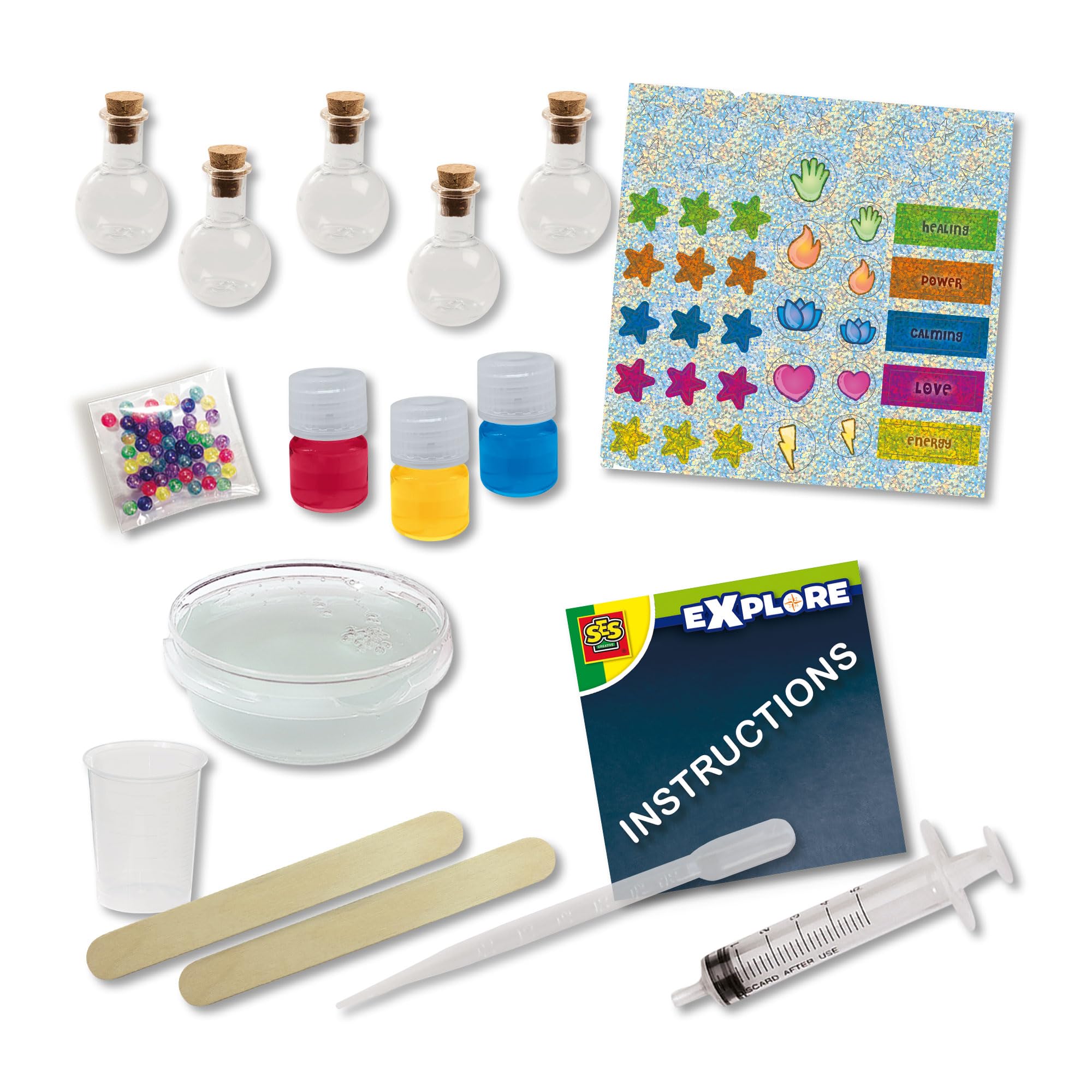 SES Creative 15018 Slime Mix It Magic Potions - Create Your Own Slime Potions - Mix Slime and Pour It into Bottles - Decorate Bottles - Magic - Creative Hobbies for Girls