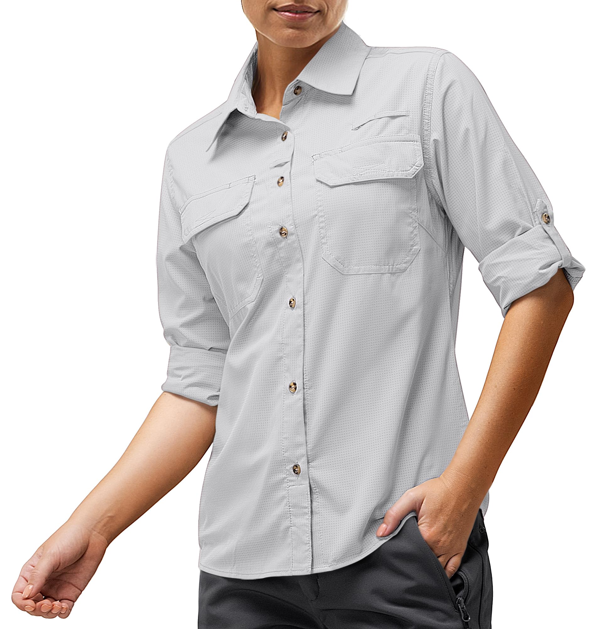 33,000ft Camisa de manga larga para mujer, con protección solar UPF 50, secado rápido, para exteriores, pesca, senderismo, safari, viajes, etc