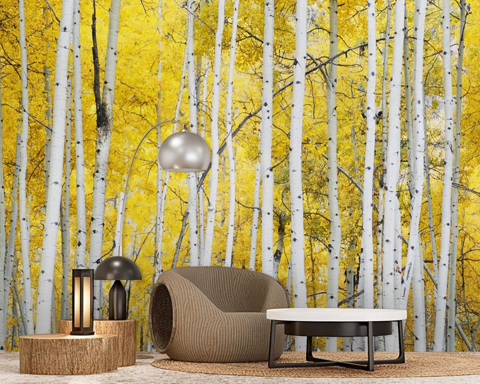 hgjdjhnf Photo Wallpaper Autumn Forest Yellow Leaves Non-Woven ModernLiving Room Bedroom Children's RoomDecoration Motif Wallpaper,300cmx210cmSticker - Background- Painting - Poster