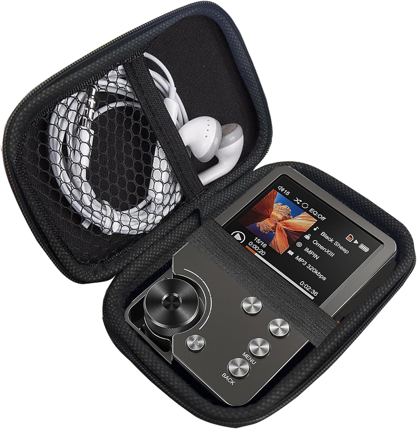 Compatible with MECHEN M30 MP3 Player Case, Lamshaw Hard Shell Travel and Storage Cover Carrying Case Compatible with MECHEN M30 2 Inches MP3 Player (Black)