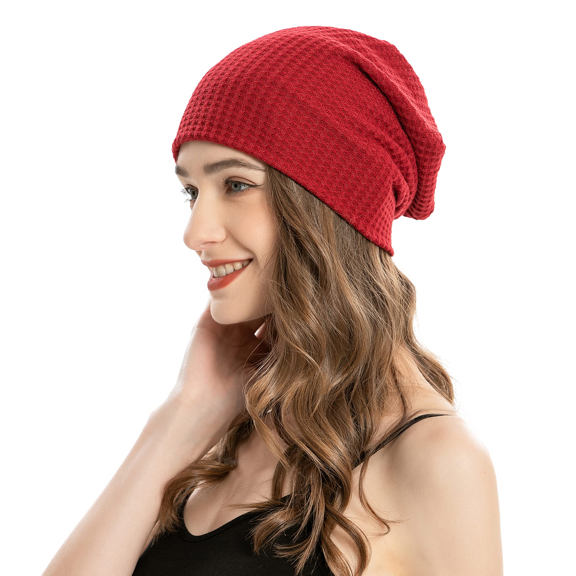 ZLYC Women Fashion Knit Slouchy Beanie Hat Thin Stretch Skull Caps