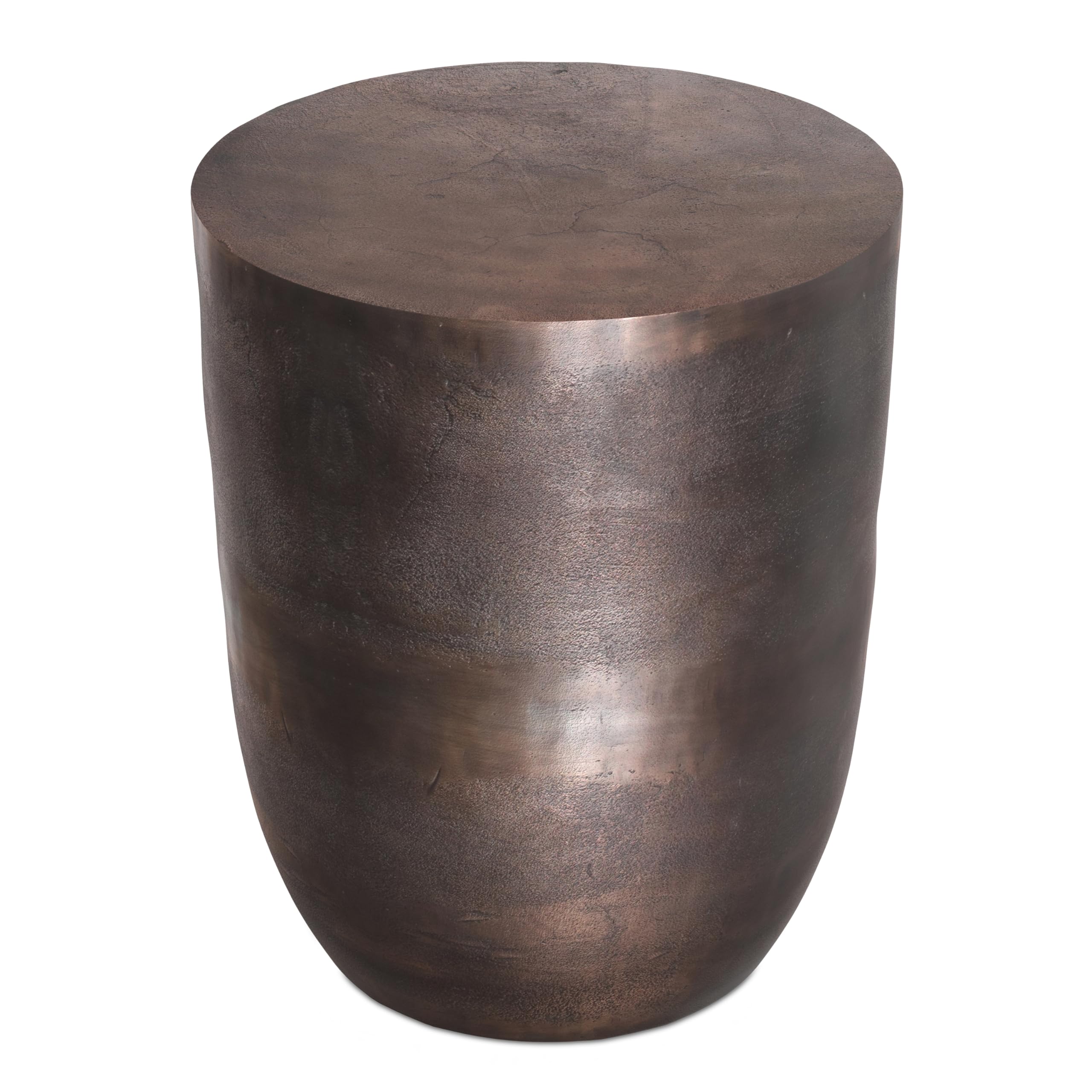SIMPLIHOME Nova 19" Wide Round Iron Table in Copper Ombre | Industrial cast aluminum accent table with handcrafted finish; assembled side table or end table for living room or bedroom.