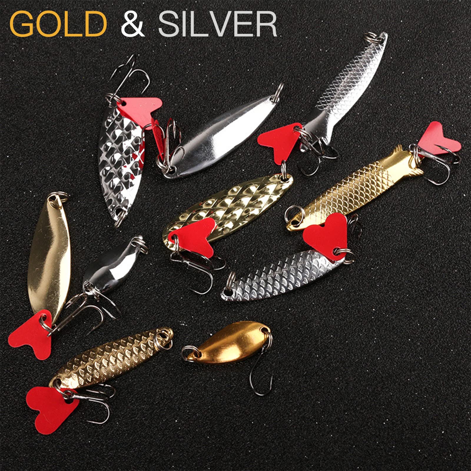 XVZ Set de Cebos de Pesca, 10pcs Cucharas de Pesca de Metal Spinner / Wobbler Kit de cebo con gancho duro Popper cebos para la lubina trucha lucio de agua dulce y la pesca marítima
