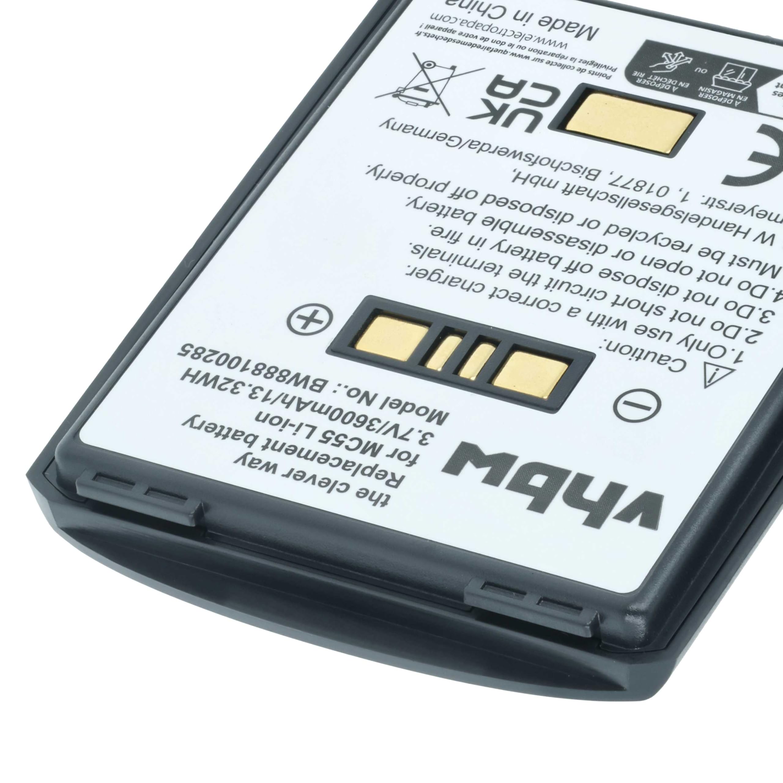 vhbw 5X Akku Ersatz für Symbol BTRY-MC55EAB02 | 82-111094-01, U60493 für Mobilcomputer PDA Scanner (3600 mAh, 3,7 V, Li-Ion)