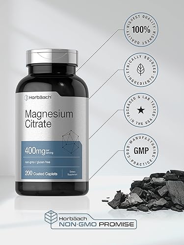 Miniatura 5 de Horbäach Citrato de magnesio | 400 mg | 200 comprimidos | Suplemento vegetariano, sin OMG y sin gluten