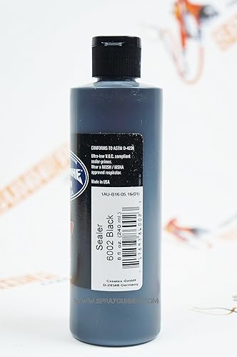 Miniatura 2 de Auto-Air Auto Borne Sealer Black 6002 Aerógrafo de 8 oz y pinturas personalizadas.