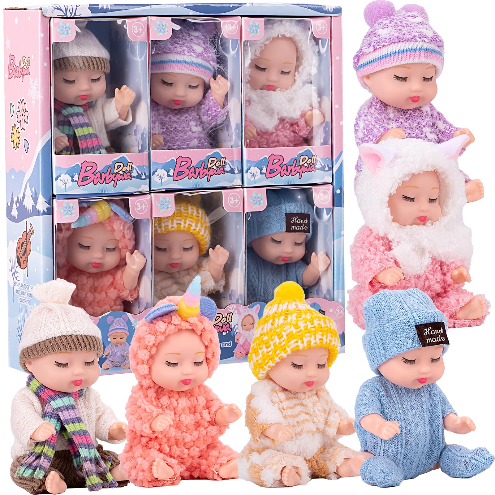 男の子100秋冬まとめ売り30点　baby doll他　A Amazon.com: Vueos 4 Inch Mini Baby Dolls 6pcs Gift Set Included